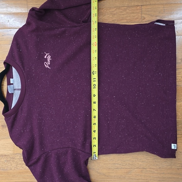 PUMA BRAND SIGNATURE WOMENS SPECKLED PURPLE PULLOVER CREWNECK SWEATSHIRT SIZE XS - Picture 10 of 16